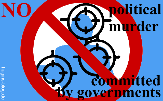 Illustration eines Verbotsschilds für politische Attentate